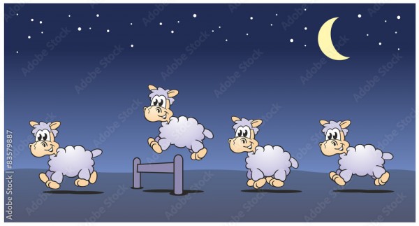 Wunschmotiv: Sheeps Jumping Night #83579887