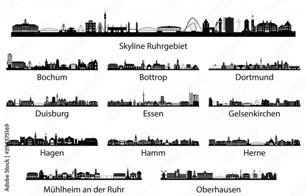 Wunschmotiv: Ruhrgebiet Skyline #394375169