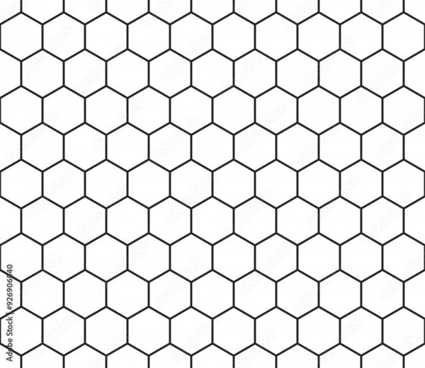 Wunschmotiv: Hexagon pattern. Simple hexagon pattern with bold cells. Hexagonal shapes. Seamless til