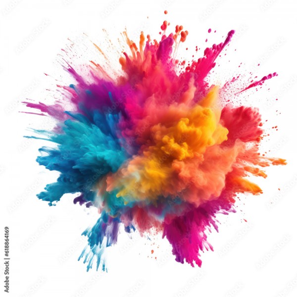 Wunschmotiv: Colorful holi paint color powder Illustration AI Generative. #618864169